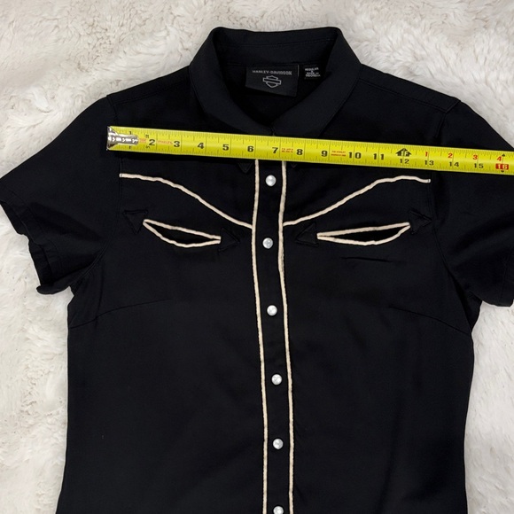 Harley-Davidson ,size S,Black and White Button-Up Shirt - Picture 9 of 16